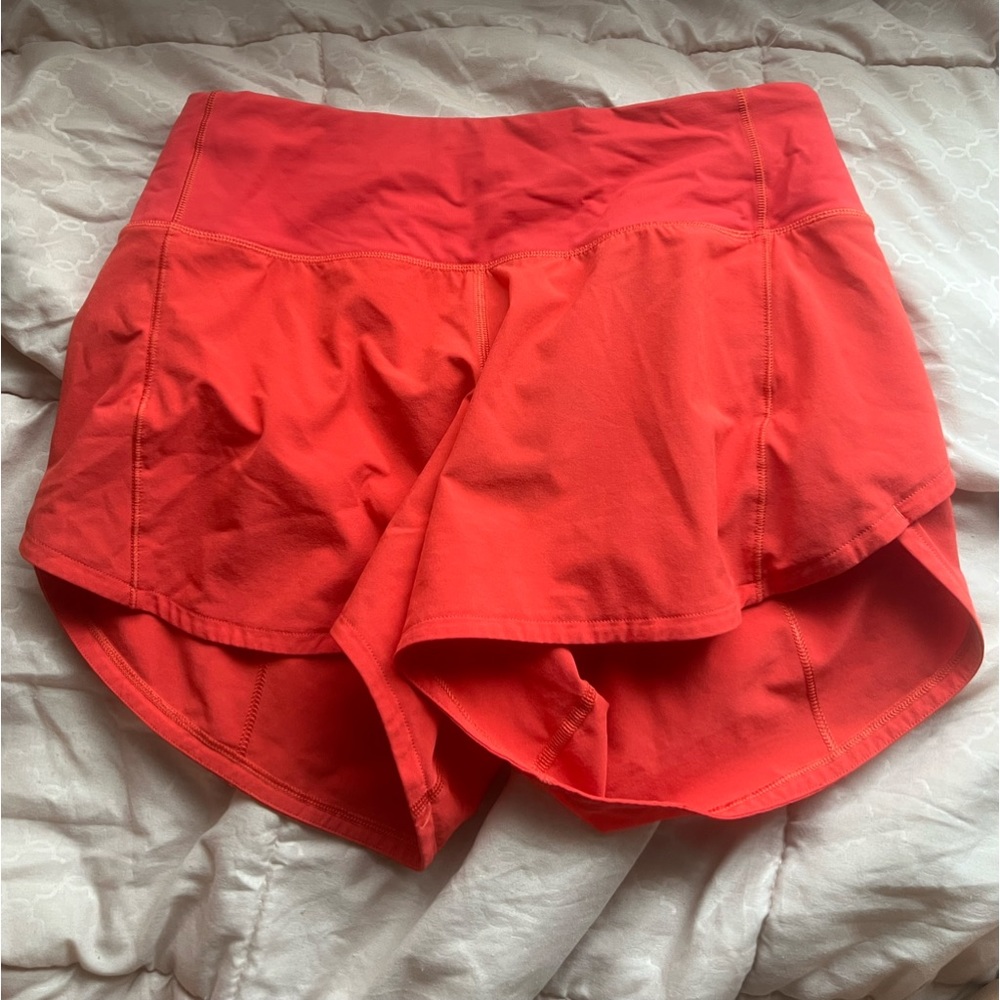 Lululemon speed up shorts carnation red
